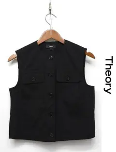 S355/美品 25SS Theory トラッカーベスト リネン 0 黒のサムネイル