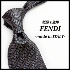 ✨新品未使用✨FENDI　フェンディ　ネクタイ　ズッカ柄　グレー系　シルクのサムネイル
