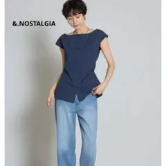 【新品タグ付き】&.NOSTALGIAウエストレースアップブラウス ネイビー M