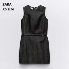 ZARA TRF カットアウトディテールデニム ワンピース XS