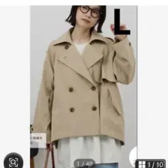 新品タグ付き　アメリカンホリック ショートトレンチコート　春　Lサイズ　ベージュ