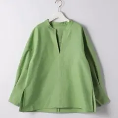 green label relaxing コットニー スキッパー ブラウス