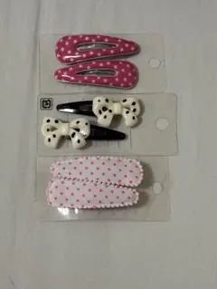 ヘアピン スリーピン(パッチン留め) セット 水玉　ドット柄
