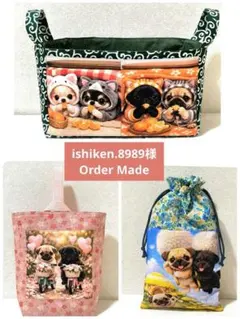 ishiken.8989様】ハンドメイドオーダー★犬★入れ物&巾着&上履き袋3点