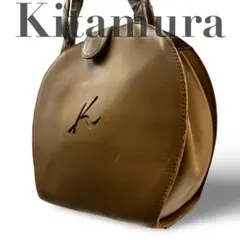 【ヴィンテージ】キタムラ　ハンドバッグトート　オールレザー　ロゴ型押し　手提げ