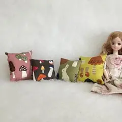 ミニチュアクッション　大2小2個　★きのこ★ No.26