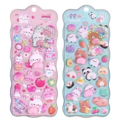 ぷくぷくシール　2枚セット　新品　韓国　人気　おしり　シール　ぷくぷく　ぷっくり