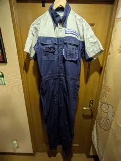 美品！■TOYO TIRES トーヨータイヤ つなぎ 半袖 EL オールインワン メカニックスーツ 作業着 ワークウェア メカニックウェア