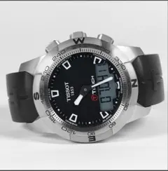 d*1様 新品 動作品TISSOT 1853 腕時計 ブラック文字盤 レザーベル
