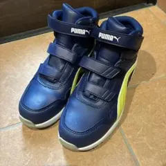 PUMA 安全靴 ハイカット ネイビー イエローのサムネイル