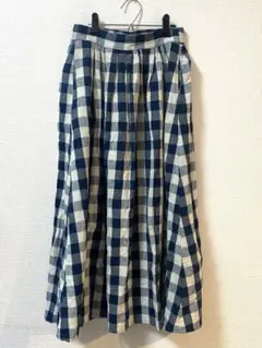 페어 마농 페어 마논 블록 체크 롱 스커트