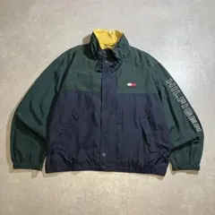 90s 00s TOMMY HILFIGER ナイロンジャケット フード付き
