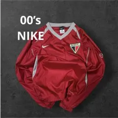 00s NIKE KHFC サッカー ピステ プルオーバー 赤×グレー L 古着のサムネイル