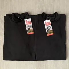 メンズ　裏起毛 ブラック M 長袖カットソー 2枚セット　ハイネック