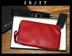新品 IS/IT 牛革 シュリンクレザー 財布機能 スマホ収納ショルダーバッグⒽ
