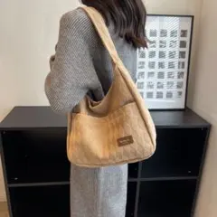 キルティング ショルダーバッグ 大容量 軽量 マザーズバッグ 韓国 カーキ