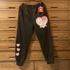 Hello Kitty スウェットパンツ ルームウェア　ハート　ヒョウ柄　L