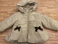 ベージュ フード付きダウンコート