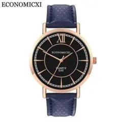 o71 レディース腕時計 クォーツ ゴールドブルー お洒落アイテム 801