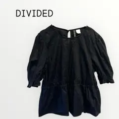 【DIVIDED 】半袖ブラウス　XXS トップス　無地　コットン　黒のサムネイル