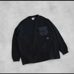 whats up? NYLON POCKET TEE BLACK