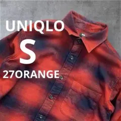 UNIQLO ユニクロ　フランネルシャツ　チェック　 オレンジ　オンブレ　S