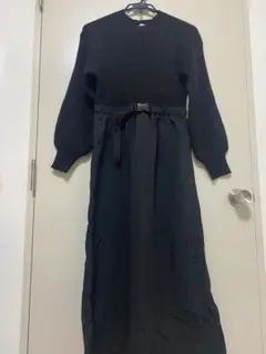 LOWRYS FARM ブラックニットワンピース