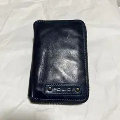 POLICE ラヴァーレ ミドルウォレット ネイビー 59604 洗い加工 牛革のサムネイル