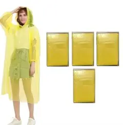 イエロー4枚入り、雨具レインコート・ポンチョ