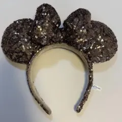 【匿名配送】ミニーマウス耳型ブラウンカチューシャ