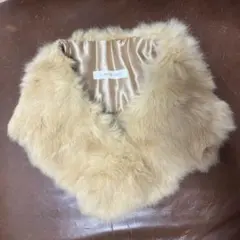 LOWRY'S FARM クリーム色 つけ襟 クリップ付き ファーマフラー