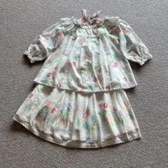 メゾピアノ セットアップ 130 オフショルダー チュニック スカート 女の子