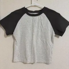 ラグランTシャツ グレー ブラック バイカラー