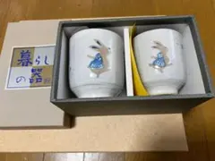 ウサギの絵柄 湯飲み 2個セット
