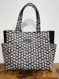 ハンドメイド　サイドポケット付き　トートバッグ　フレンチブルドッグ　犬柄