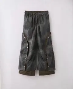 完売品・タグ付きGRANCY ボタンレイヤードデザインナイロンパンツ