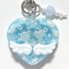 シャカシャカキーホルダー　シェイカーキーホルダー　ハート　雲　ゆめかわ　天使界隈