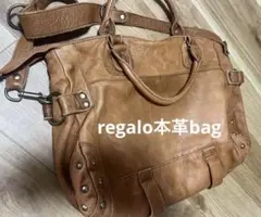 regaloブラウン革ショルダーバッグ