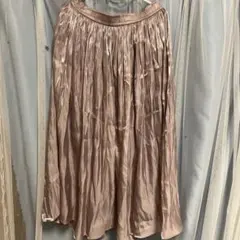 ロングスカート パープル 光沢 大きいサイズ