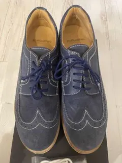 BePositive ビーポジティブ　スウェード　ウィングチップ　紺　42