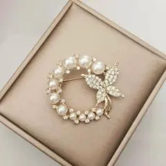 ブローチ　コサージュ　アクセサリー　パール　卒業　入学　フォーマル　ゴールド　蝶