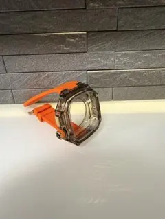 Apple Watch Ultra ラバーオレンジバンド 透明ケース