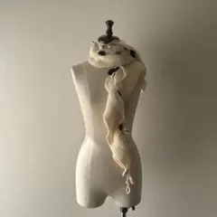 t.b センソユニコ ホワイト マフラー ウール100%