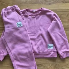 SHEIN ピンク 裏起毛 スウェット上下セット 7Y