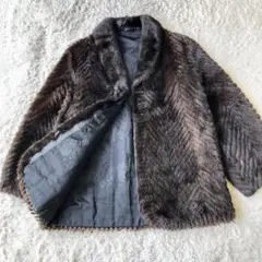 ブラックジュエルミンク　リアル　ファー　コート　9号　ブラウン