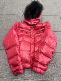 ファーダウンジャケット　y2k 平成　お兄ちゃん　単丈　ギャル男　光沢