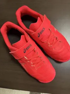 フ*割様 ASICS JUNIOLE レッド シューズ　２１センチ