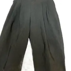 GLOBAL パンツ リネン混 ストレッチ 薄手 シャリ感S　BLACK黒985