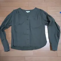 niko and... ノーカラージャケット サイズ3 オリーブグリーン