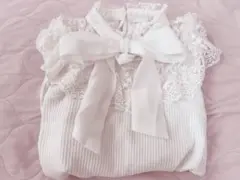 evelyn♥エブリン♥シフォンリボントップス 白